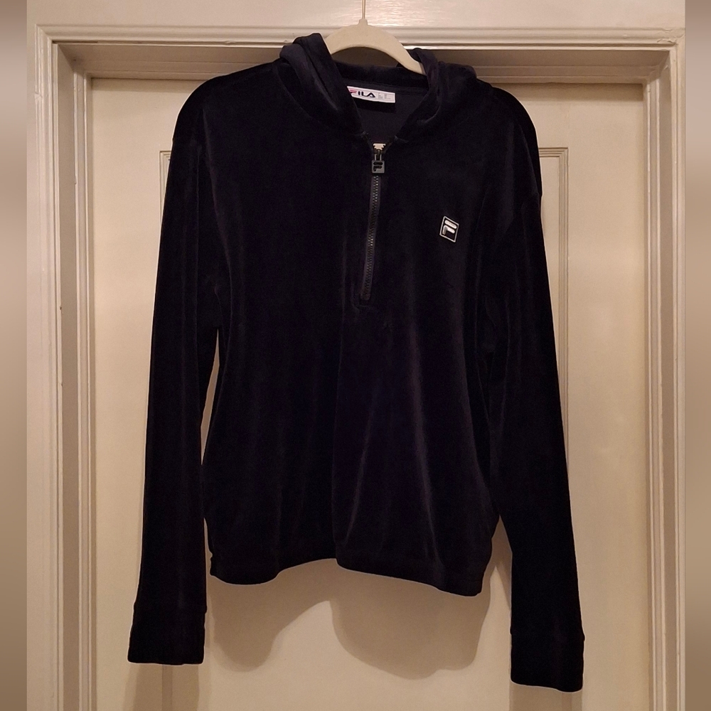 Fila Black Velour Pullover